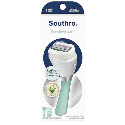 Razors for Women with Sensitive Skin | 1 Razor and 3 Razor Blade Refills with Organic Aloe
