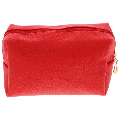 Wakauto Portable Red Pu Leather Lipstick Organizer Bag with Glitter, Mini Travel Makeup Pouch for Cosmetics and Toiletries Storage