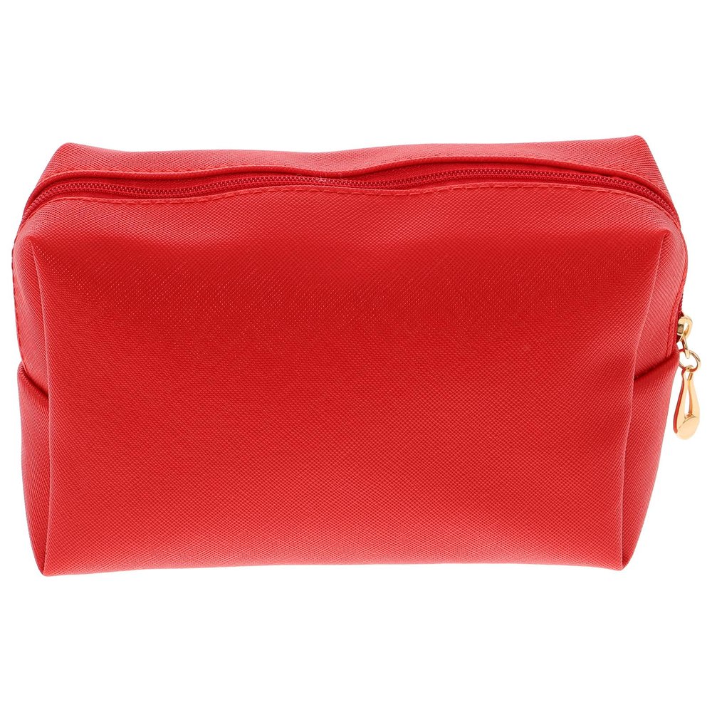 Wakauto Portable Red Pu Leather Lipstick Organizer Bag with Glitter, Mini Travel Makeup Pouch for Cosmetics and Toiletries Storage