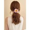 Flower hair ties featuring a faux floral design, made with soft elastic cords, suitable for women's daily wear and photo shoots. (pink) view 3