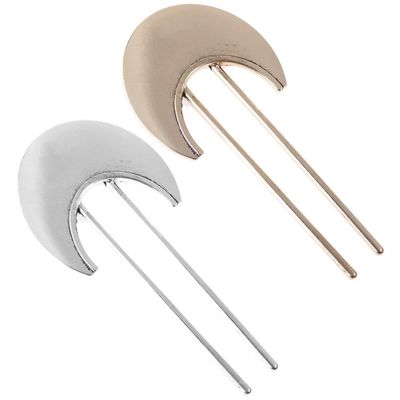 ARTIBETTER 2pcs Women Hair Accessories Metal Fan-shaped Hair Pins for Buns Gold and Silver Alloy for Elegant Updo