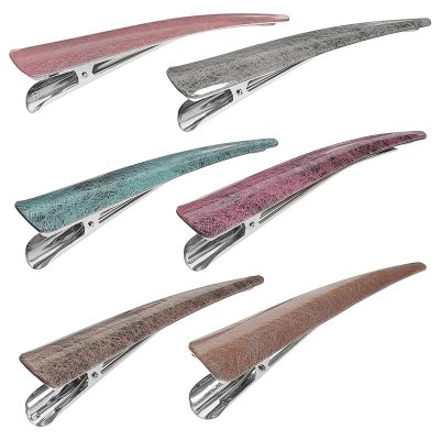 TEHAUX 6pcs Gradient Glitter Acrylic Ox Horn Hair Clips Set, Medium Duckbill Ponytail Clips for Women and Hair Styling Accessories