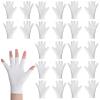 12 Pairs White Fingerless Moisturizer Gloves, Cotton Gloves for Sleeping, Breathable Night Glove for Overnight and Dry Hands Care view 1
