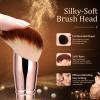 AILNSX Angled Foundation Brush, Dense Soft Makeup Brush for Liquid Cream Powder, Face Makeup Brush for Blending Foundation, Contour, Blush and Bronzer, Pink Handle view 4