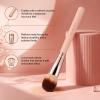 AILNSX Makeup Brush, Large Face Makeup Brush for Foundation, Powder, Blush, Bronzer and Contour, Soft Dense Synthetic Bristles, Rounded Perfecting Brush with Pink Handle and Rose Gold Ferrule view 3
