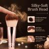 AILNSX Makeup Brush, Large Face Makeup Brush for Foundation, Powder, Blush, Bronzer and Contour, Soft Dense Synthetic Bristles, Rounded Perfecting Brush with Pink Handle and Rose Gold Ferrule view 4