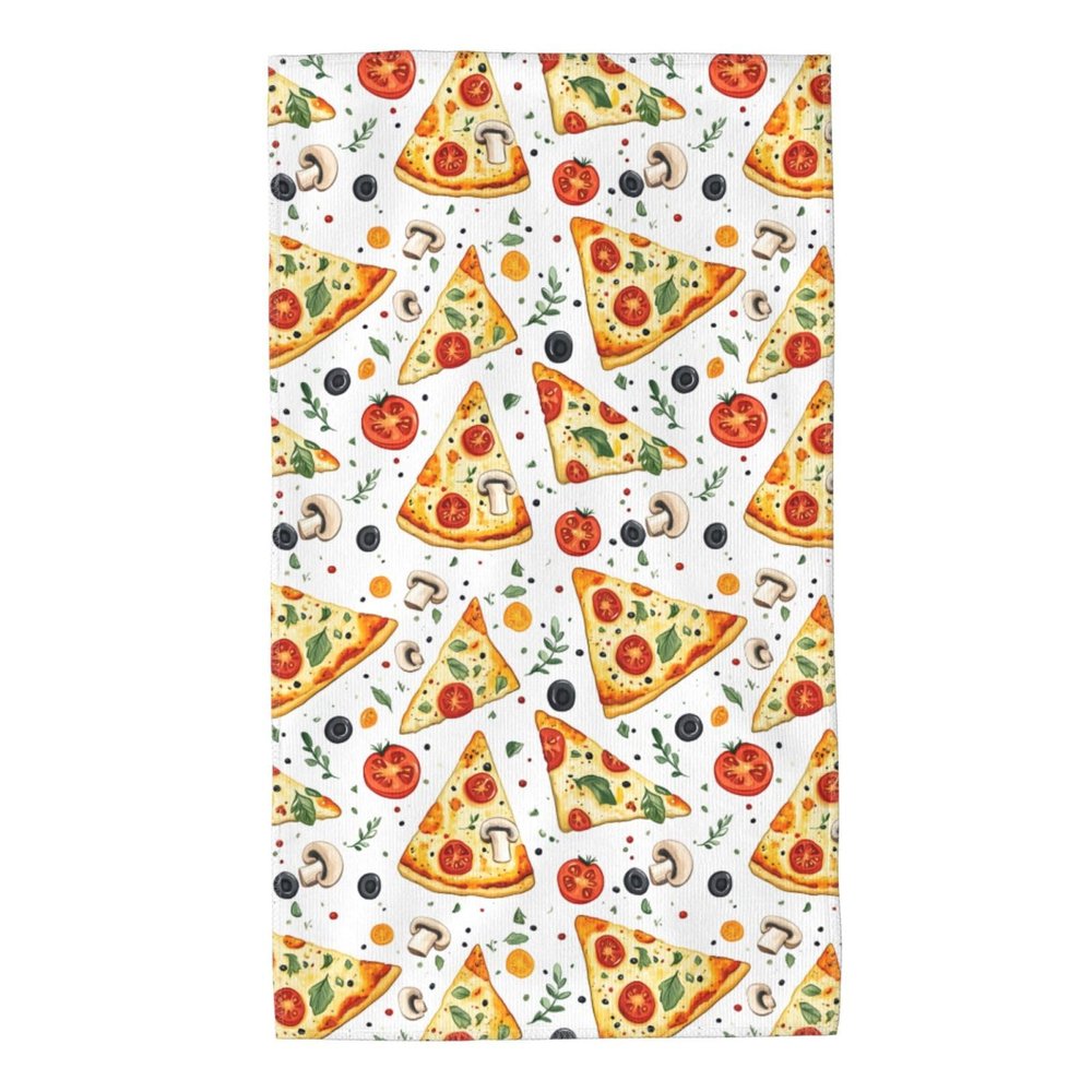 Nevjipu Microfiber Face Towel 27.5 16 Inch - Soft Travel Mushroom Tomato Pizza Print Reusable Face Wash Cloth, Comfy Highly Absorbent Washcloth, Eye and Bath, Fingertip, Spa Towel