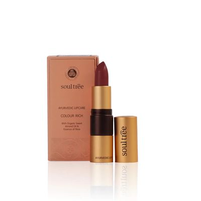 Ayurvedic Lipsticks .Soul. tree's | Java Brown Shade - 4gm | Creamy Texture | Enriched with Organic Ghee & Almond Oil | Moistured & Nourished Lips (Java Brown)