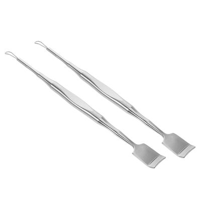 FRCOLOR 2pcs Stainless Steel Blackhead Removal Tool Pore Scraper Facial Pore Cleaner Spade for Deep Skin Cleaning and Acne Extraction Portable Skincare Equipment