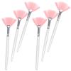 Gogogmee 6pcs Pink Fan Makeup Brushes Long Handle Soft Bristle Face Brush for Highlighting, Setting Powder, and Facial Mud Mask Application Cosmetic Tools for Women view 1