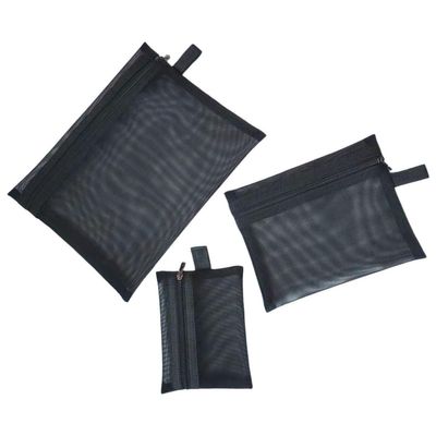 ELAYARD 3pcs Mesh Zipper Pouch Set Portable Makeup Bag Large Capacity Travel Organizer Cosmetic Storage Bags for Women Toiletry and Skincare