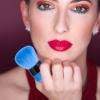 COOPHYA Mushroom Head Makeup Brush Green Soft Synthetic Powder Blush Applicator Cosmetic Face Tool for Setting and Contouring view 3