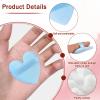 6 Pcs Soft Makeup Spong, Heart Shape Velvet Face Applicator Puff with Ribbon Strap, for Foundation, Pressed Powder and Blush - Pink, Yellow, Blue view 2