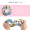Japanese Floral Cherry Blossom Scrunchies for Women Soft Elastics Hair Bands No Crease Hair Ties Gentle Cute Hair Scrunchies Large Ponytail Holder Stylish Hair Accessories for Thick Thin Hair view 2
