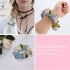 Japanese Floral Cherry Blossom Scrunchies for Women Soft Elastics Hair Bands No Crease Hair Ties Gentle Cute Hair Scrunchies Large Ponytail Holder Stylish Hair Accessories for Thick Thin Hair view 4