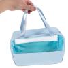 ELAYARD Large Splashproof Travel Makeup Bag with Zipper, Portable Cosmetic Organizer Toiletry Pouch for Women, Blue Waterproof Handheld Toiletry Bag for Travel and Car Use view 4