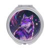 FHESDCW Portable Makeup Mirror with 1X/2X Magnification, Double Side Purple Starry Sky Galactic Wolf Travel Mirror Compact Folding Vanity Mirrors for Purse, Pocket, Travel & Home 2.4 Inch view 1