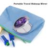 FHESDCW Portable Makeup Mirror with 1X/2X Magnification, Double Side Purple Starry Sky Galactic Wolf Travel Mirror Compact Folding Vanity Mirrors for Purse, Pocket, Travel & Home 2.4 Inch view 3