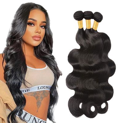 Human Hair Bundles #1B Body Wave Bundles 30 30 30 Inch Unprocessed Brazilian Virgin Hair Natural Color 3 Bundle 50 Gram Per Bundle Deals Quick Weave Hair Extensions