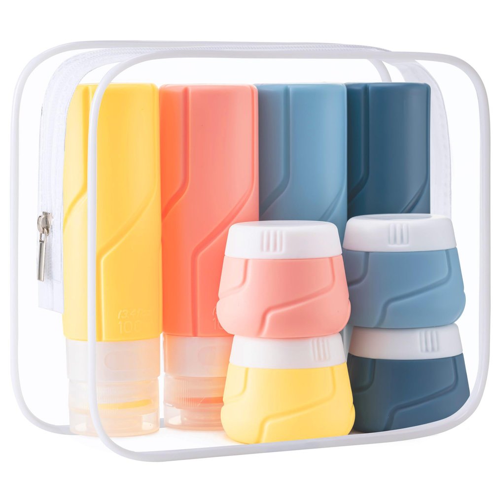 15 Pack Travel Bottles for Toiletries,Silicone Toiletry Containers, Blue