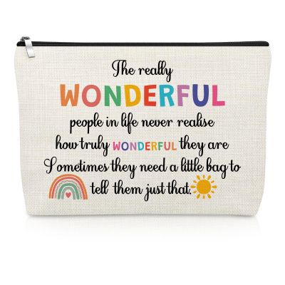 Gevody Thank You Makeup Bag for Women Female Best Friend Sister Coworker Cousin Friendship Gifts for Woman Appreciation Gifts for Her Cosmetic Bag Graduation Birthday Present Travel Cosmetic Pouch