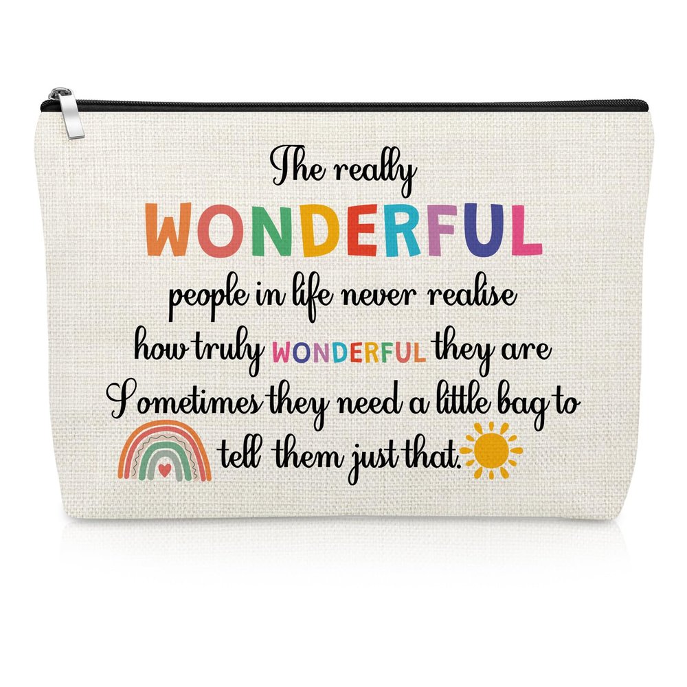 Gevody Thank You Makeup Bag for Women Female Best Friend Sister Coworker Cousin Friendship Gifts for Woman Appreciation Gifts for Her Cosmetic Bag Graduation Birthday Present Travel Cosmetic Pouch
