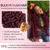 #99J Burgundy Human Braiding Hair for Boho Braids 150g 3 Bundles 30 30 30 Inch Wine Red Deep Wave Bulk Hair No Weft #99J Curly Human Hair Extensions for Braids view 2