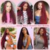 #99J Burgundy Human Braiding Hair for Boho Braids 150g 3 Bundles 30 30 30 Inch Wine Red Deep Wave Bulk Hair No Weft #99J Curly Human Hair Extensions for Braids view 4