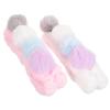 BETOOKY 2pcs Plush Spa Headbands for Face Washing, Soft Elastic Hair Bands with Cute Pom Poms, White and Pink, Womens Facial Skincare and Makeup Hair Accessories view 1