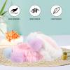 BETOOKY 2pcs Plush Spa Headbands for Face Washing, Soft Elastic Hair Bands with Cute Pom Poms, White and Pink, Womens Facial Skincare and Makeup Hair Accessories view 4