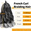 Ombre Grey French Curls Braiding Hair 12 Inch Bouncy French Curly Braiding Hair 7 Packs Loose Wavy Crochet Braids Hair for Women 1B/Grey view 2
