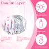 2Pcs Pink Deep Conditioning Hot Oil Hair Treatment Caps, Double Layer, Waterproof Deep Conditioning Hair Cap, Reusable Shower & Steam Caps view 4