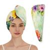 Chintiz Microfiber Hair Towel Wrap for Women - Tropical Floral Super Absorbent Fast Drying Head Hair Towels - Elastic Loop Design Anti-Frizz Soft Turbans for Wet Curly, Thick, Long Hair view 1