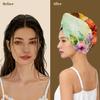 Chintiz Microfiber Hair Towel Wrap for Women - Tropical Floral Super Absorbent Fast Drying Head Hair Towels - Elastic Loop Design Anti-Frizz Soft Turbans for Wet Curly, Thick, Long Hair view 3