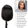 Short Bob Headband Wig Human Hair,12 inch Short Headband Wigs,Natural Black view 4