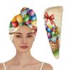 Chintiz Microfiber Hair Towel Wrap for Women - Easter Basket Super Absorbent Fast Drying Head Hair Towels - Elastic Loop Design Anti-Frizz Soft Turbans for Wet Curly, Thick, Long Hair view 1