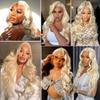 #613 Blonde Clip in Hair Extensions Human Hair, Honey Blonde Long Wave Remy Hair Extensions Clip ins for Women, 26 Inch 120g 7Pcs, #613 Color Human Hair Extension view 2