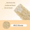 #613 Blonde Clip in Hair Extensions Human Hair, Honey Blonde Long Wave Remy Hair Extensions Clip ins for Women, 26 Inch 120g 7Pcs, #613 Color Human Hair Extension view 4