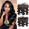 13x4 HD Lace Frontal Ear to Ear Body Wave Lace Frontal Human Hair Brazilian Virgin Pre Plucked Free Part for Black Women 150% Density Natural Color 14 Inch view 1