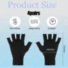 4 Pairs Black Cotton Gloves, Fingerless Cotton Gloves with Open Fingertips, Relief and Overnight Hydration, One Size Fits Most (Black) view 2
