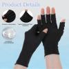 4 Pairs Black Cotton Gloves, Fingerless Cotton Gloves with Open Fingertips, Relief and Overnight Hydration, One Size Fits Most (Black) view 3
