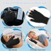 4 Pairs Black Cotton Gloves, Fingerless Cotton Gloves with Open Fingertips, Relief and Overnight Hydration, One Size Fits Most (Black) view 4