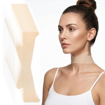 Tweruna 30 PCS Neck Lift Tape, Invisible Neck Less Tape Strips for Double Chin and Saggy Skin, Day and Night Use