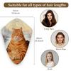 Chintiz Microfiber Hair Towel Wrap for Women - Orange Cat Super Absorbent Fast Drying Head Hair Towels - Elastic Loop Design Anti-Frizz Soft Turbans for Wet Curly, Thick, Long Hair view 2