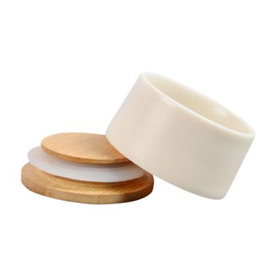 Beaupretty Matte White Ceramic Tea Can with Lid 20g Multipurpose Cosmetic Cream Jar Refillable Container for Travel and Face Lotion Storage