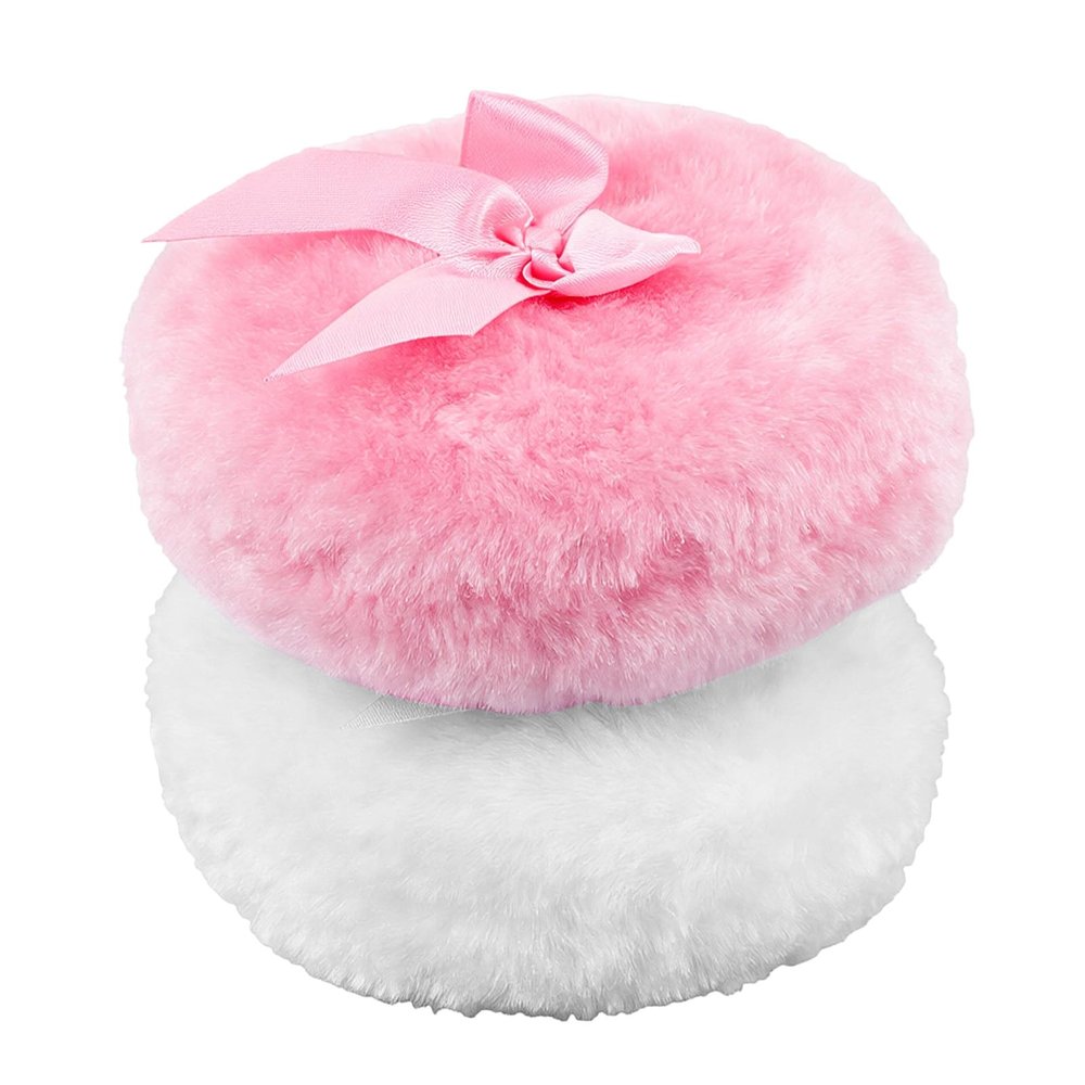 2Pcs Body Puff 3.5 Inch Dusting Puff Soft Washable Reusable Large Fluffy for Wet Dry Makeup Face Body