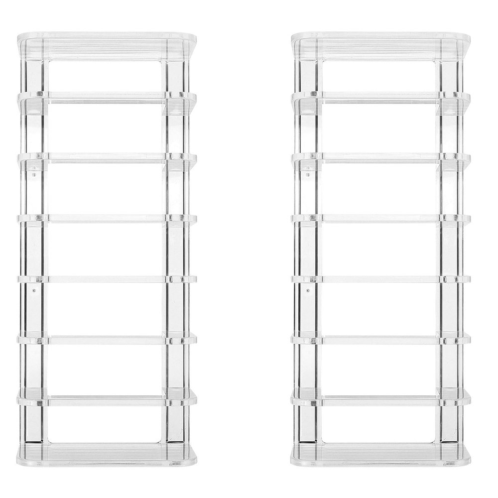 PACKOVE Acrylic Makeup Organizer 2pcs Multi-compartment Cosmetic Storage Rack Eyeshadow Holder Desktop Display for Vanity and Travel
