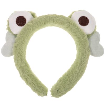 Ipetboom Plush Frog Hairband Cute Cartoon Face Washing Headband for Women Spa Headband Soft Elastic Hair Accessory for Skincare and Makeup