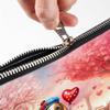 Ninety3POD Happy Valentines Day Adorable Basset Hound Puppy Holding Heart Balloon Cosmetic Makeup Bag Bassets Dog Breed Lovers Gifts Idea Travel Zipper Accessories Pouch 00030 view 3