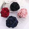 2Pc Wine red Women Chiffon Rose Flower Jaw Clip, Floral Jaw Barrettes Grips Clamps Twist Hair Up Hair Claw Fancy Accessories for Women Girl view 2